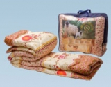 Одеяло шерсть овечья 110*140 (вес 0,9 кг) ткань полиэстер ОПШ-10,Ника